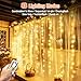 btfarm Lichtervorhang Innen 2x2m, 200 LED Lichterketten Vorhang mit Fernbedienung 8 Modi Timer USB Lichterkettenvorhang Wasserdicht für Schlafzimmer Zimmer Party Weihnachten Deko, Warmweiß