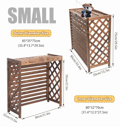 Support de fleurs en bois et grilles de protection de climatiseur - 6