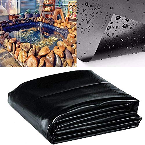 szyzl88 3x2m Pond Liner, HDPE Pond Liner Pond Skins Waterproof Membrane for Fish Ponds, Streams Fountains and Water Gardens - Fish and Plant Safe (Black)