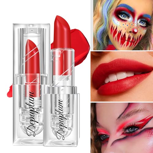 Image of Depuplum 3Pcs Black White Red Lipstick Lip Face Body Paint for Women