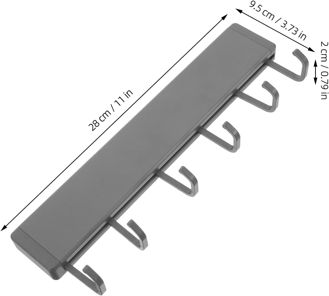 Uonlytech 2pcs Kitchen Utensil Rack Hooks, Rail No Drilling Wall Mounted