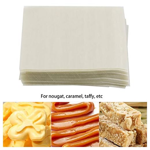 Turrón de papel, MAGT 500Pcs Turrón de papel Papel comestible de oblea de arroz Hojas de envoltura de caramelo hechas a mano para caramelo de turrón