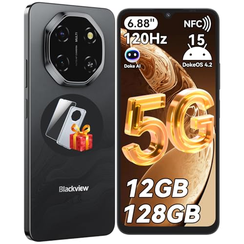 Blackview Shark 6 KI 5 G Handy Ohne Vertrag, 6.88\" 120HZ Android 15 Smartphone 5G Ohne Vertrag, 12GB+128GB / 2TB TF 5000mAh & 18W, 16MP+8MP Dual 5G SIM Handys/Fingerabdruck/Face ID/GPS/OTG/NFC Blackview Shark 6 KI 5 G Handy Ohne Vertrag, 6.88\" 120HZ Android 15 Smartphone 5G Ohne Vertrag, 12GB+128GB / 2TB TF 5000mAh & 18W, 16MP+8MP Dual 5G SIM Handys/Fingerabdruck/Face ID/GPS/OTG/NFC