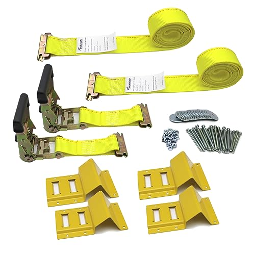 Image of Wheel Chock Tie Down Kit Trailer Tire Straps System for ATV, UTV, Lawn Mower and More