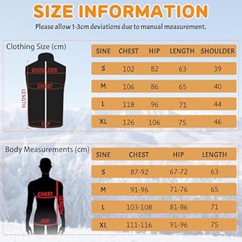 GothicBride Verwarmd vest voor heren en dames, warmtevest met 9 verwarmingspads en 3 temperatuursstanden, warmtevest voor outdoor-werkzaamheden, kerstcadeau, zwart, XL