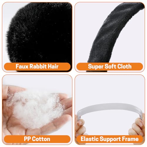 Aurya Winter Earmuffs for Kids, Foldable Fluffy Ear Warmer Girls & Boys Outdoor Adjustable Headband Ear Covers3
