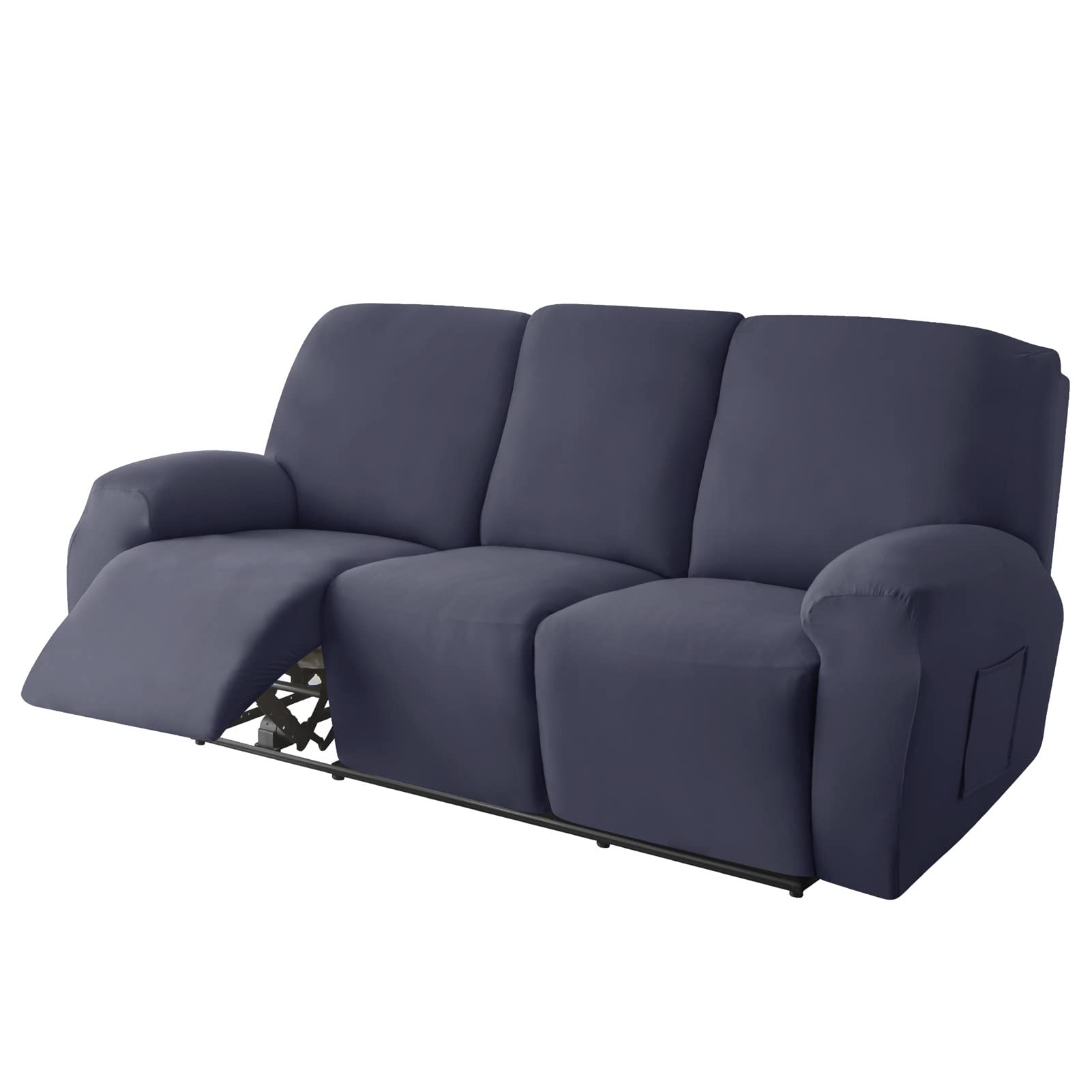 Copridivano Elastico Jacquard Per Poltrone Relax 1/2/3 Posti - Morbido Fodera Salvadivano Antiscivolo Con Tasca Portaoggetti Grigio Chiaro