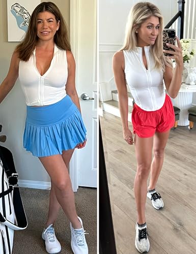 Image of Women's Workout Activewear Vests Cropped Sleeveless Yoga Athletic Golf Shirt Tank Tops