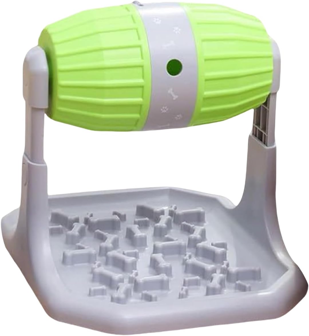 Interactive Rolling Dog Feeder Adjustable Treat Dispenser Puzzle Toy NonSkid Base Cognitive Development Pet Enrichment Activity Adjustable Dog Treat Dispenser