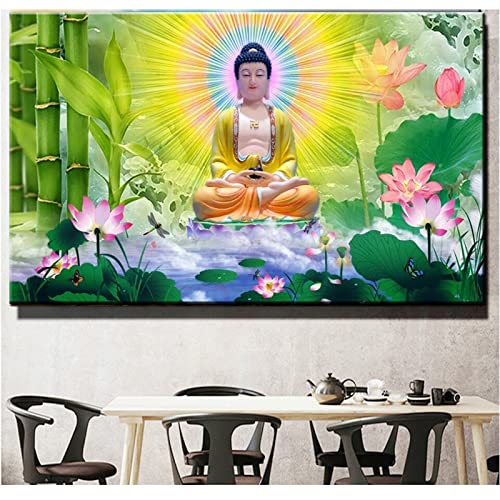 Diamond painting zen lotus 60x180cm grand format pour broderie diamant adulte