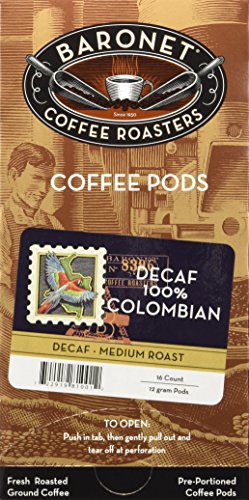 Baronet Coffee Decaf Colombian Coffee Pods Bag - Decaf - Medium Roast - 3 Boxes Of 16 Single Serve Coffee Pods - 48 Count, 12 Grams - Individually Wrapped For Freshness - Rich, Traditional Flavor #TOP1