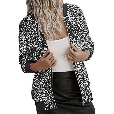 riou Chaqueta Bomber con Cremallera para Mujer Cover