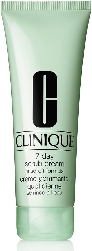 Clinique 7 Day Daily Gentle Face Exfoliator Lightweight Scrub Cream For All Skin Types | Mild Face Scrub With Silica | Exfoliating + Refining