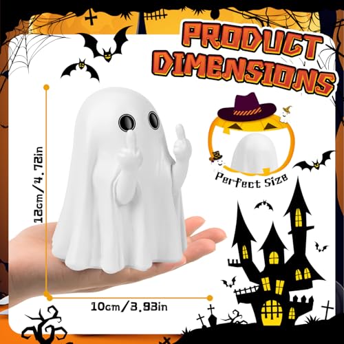 Statuetta Fantasma del Dito Medio in 3D - Scultura Spettrale Divertente per Halloween 2024 | Ornamento Unico in Resina - immagine 4