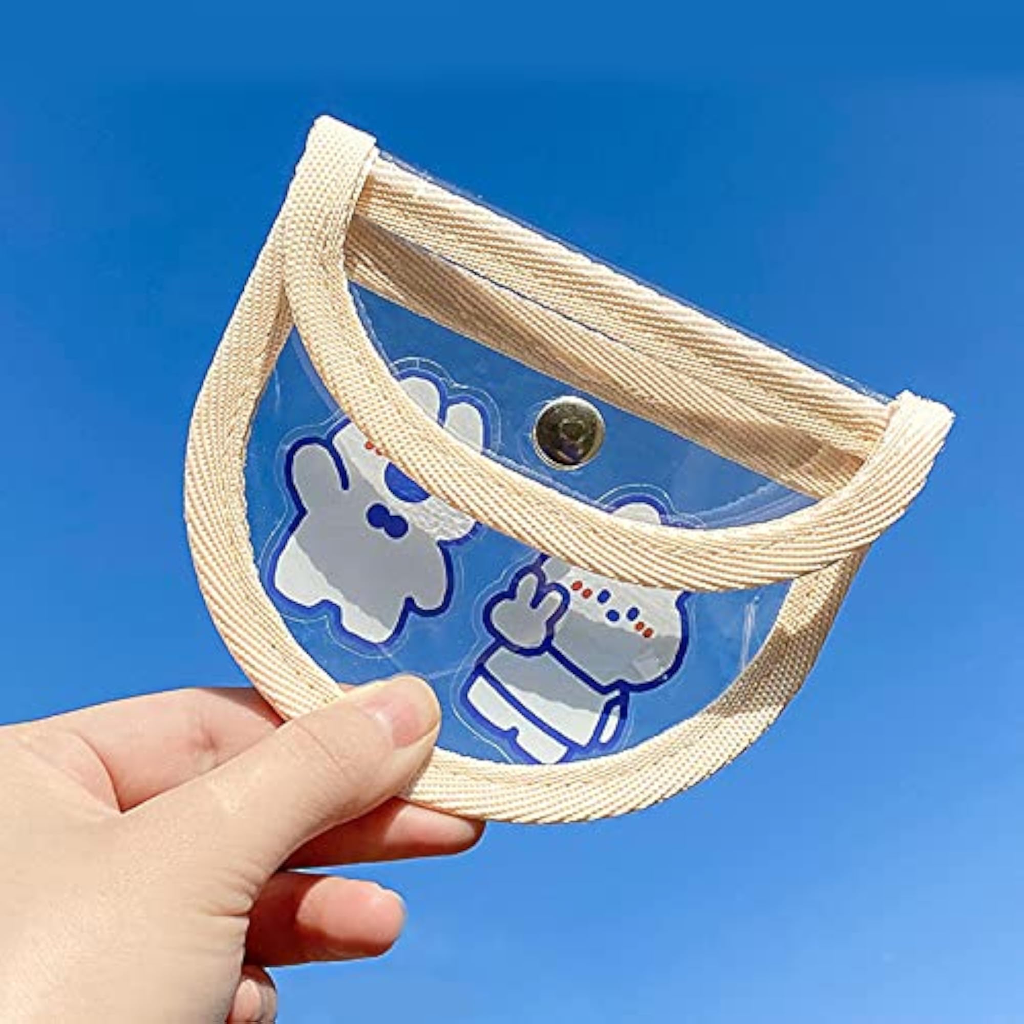 Khaki & Clear Document Rubber Stationery Bag