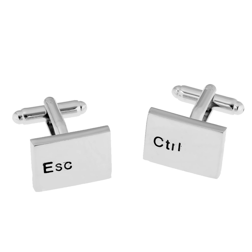 DovewillFashion Silver Computer Ctrl Esc Keyboard Cufflinks Mens Wedding Banquet Button Cuff Links Shirt Decorations