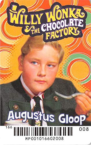 Augustus Gloop Willy Wonka trading gaming card Dave Busters WB Ent 2016#008 2x3 inches Michael Bollner