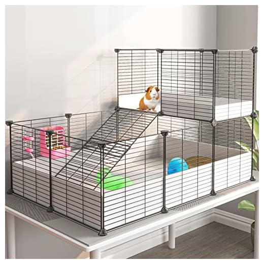 Eiiel Guinea Pig Cage,Indoor Habitat Cage with Waterproof Plastic Bottom,Playpen for Small Pet Bunny, Turtle, Hamster