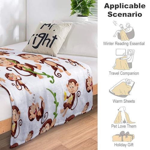 Couverture polaire cartoon monkey, le cadeau réconfortant parfait - 7