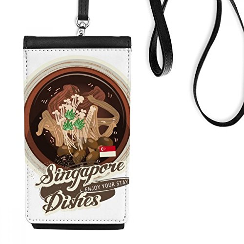 Bourse en cuir pour smartphone avec motif Bak Kut Teh Singapour