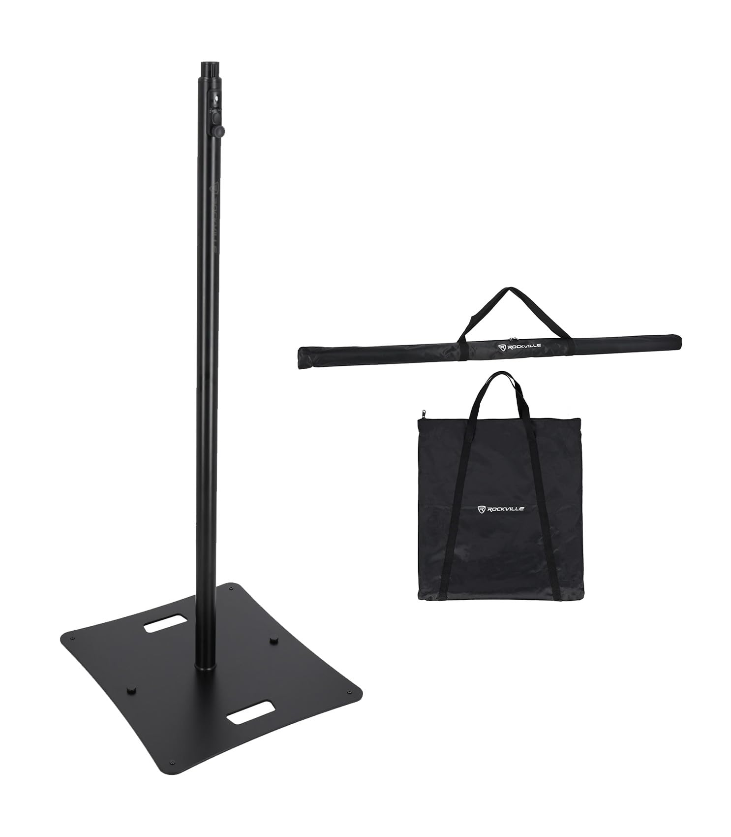 Photo 1 of Rockville RLF2 10 Ft Multi-Purpose Speaker/Lighting/Projector Stand, Flat-Base, Air Cushion System, Tiltable Projector Tray, for DJs and Event Professionals
