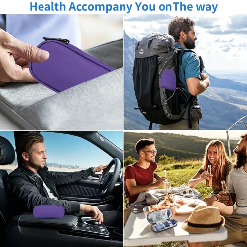 Image of Insulin Pen Cooler Travel Case with 2 Reusable TSA Approved Ice Packs, Diabetic Medication Insulated Cooler Bag for Insulin Pens and Other Diabetic Supplies Storage Dark Purple