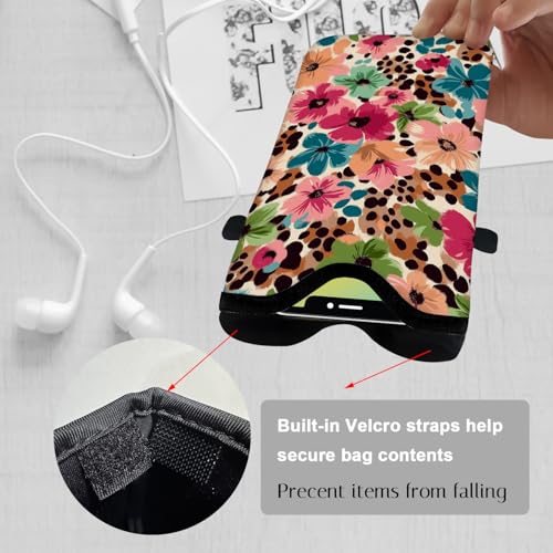Image of Neoprene Cell Phone Sleeve Pouch Case Bag with Crossbody Strap Neck Lanyard for Women 7.1 X 3.9 in Floral Pattern