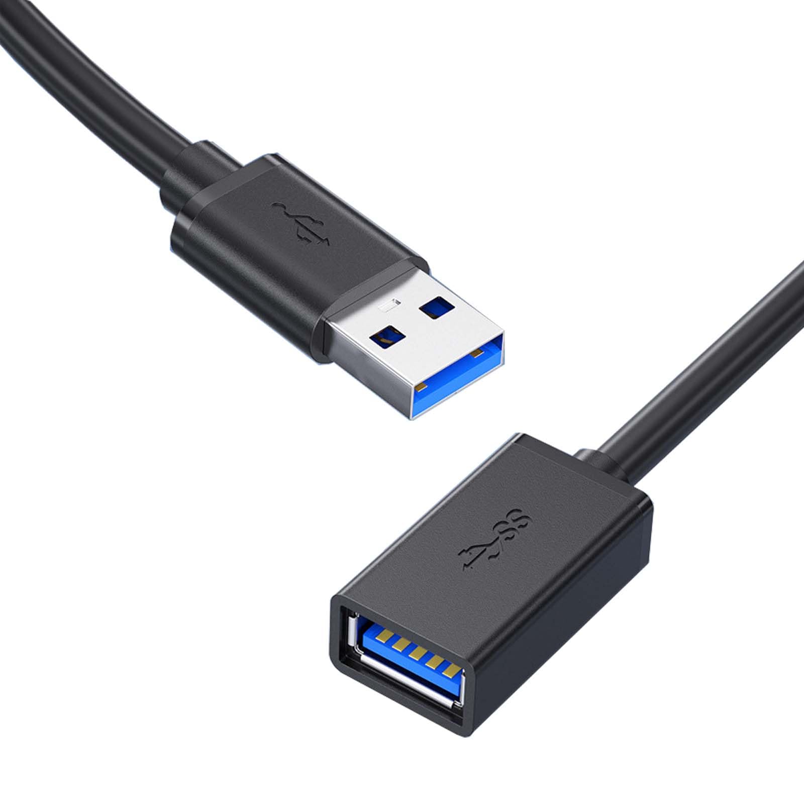 HUIKKJP USB 延長ケーブル USB3.0 延長コード タイプAオス - タイプAメス USBケーブル 5Gbps高速データ転送 延長線コネクタ PC、ノートパソコン、スキャナー、プリンター、ドライブに対応(長1m)