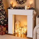 Marco de Chimenea Decorativo Blanco, Dormitorio y Navidad (107 x 18 x 100 cm)