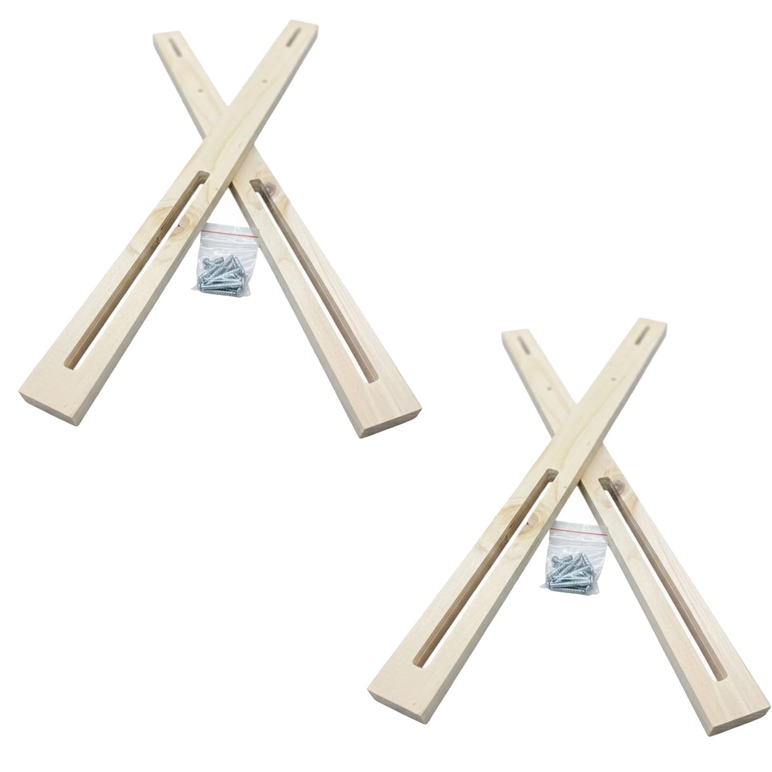 YORKSHIRE HOMEWARE Universal Wooden Headboard Struts | Slotted Legs for Divan Bed Headboard 20inch | Support & Pre-Drilled + Screws for Universal Divan Headboards | Wooden Legs Multi Fit Slotted (4)