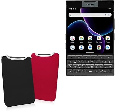 BoxWave Case Compatible with Unihertz Titan 2 - SlipSuit, Soft Slim Neoprene Pouch Protective Case Cover - Jet Black/Crimson Red Reversible