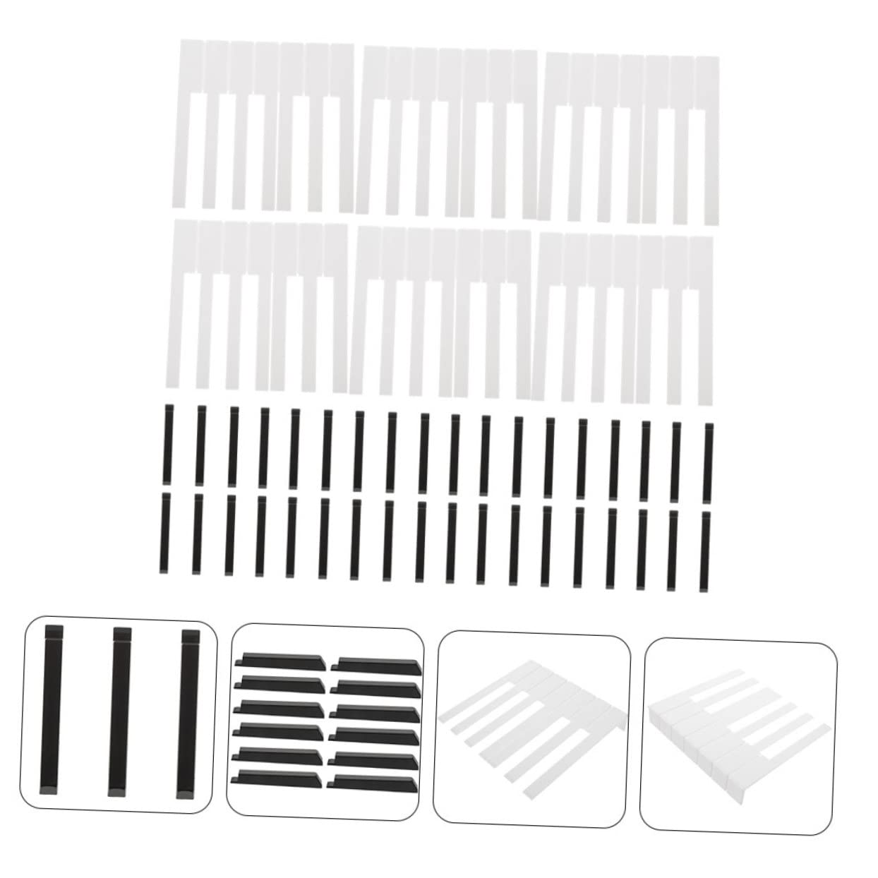 Tasti per Pianoforte 88 Pezzi, Ricambio e Riparazione | Acrilico e Plastica, Colore Bianco, Set Pratico per Manutenzione, 88 Elementi