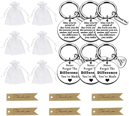 AYNKH 6 Sets Thank You Keychain Gifts, Bulk Appreciation Gifts ...