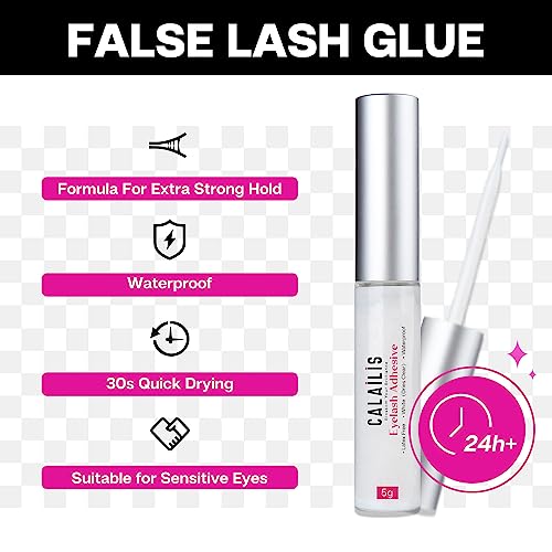 Image of CALAILIS Individual Lashes, DIY Eyelash Extensions, Super Thin Glue-based Band, Natural Look Reusable, 11 /13 /15 /15 mm,Lasting for 48 Hours Individual DIY Eyelashes(LR02)
