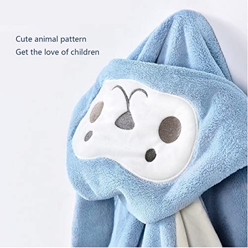 Image of YEBON Kids Hooded Towel Soft Absorbent Bath Towel with Cute Frog Design for Babie, Toddler, Infant Perfect Shower Gifts for Boys and Girls 28 inch x 55 inch (HZ09-B)