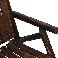 Vista 4 de Garden Chair, Solid Spruce Wood, Burned Look, Standard Durable Outdoor Patio Furniture, Comfortable Backyard Seating