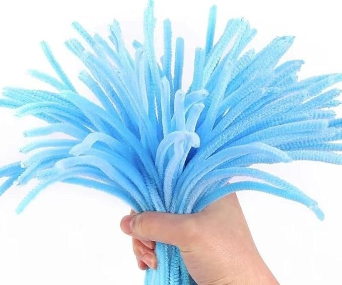 Image of TRAIS-100 PCS Pipe Cleaners, Chenille Stems for Crafts, Fuzzy Craft Pipe Cleaners, Soft Flexible Bendable Sticks for DIY Art Supplies, Kids Crafts, School Projects (1, SKY BLUE)
