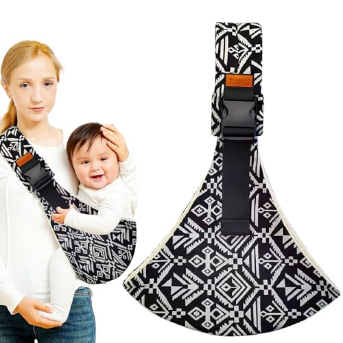 Baby Carrier,Portable Toddler Baby Sling Carrier, Soft Baby Carrier Sling with Adjustable Shoulder Straps, Wrap Carrier, Infant Sling from Newborn Up to 6-42 Months(Pure Black) (Black)
