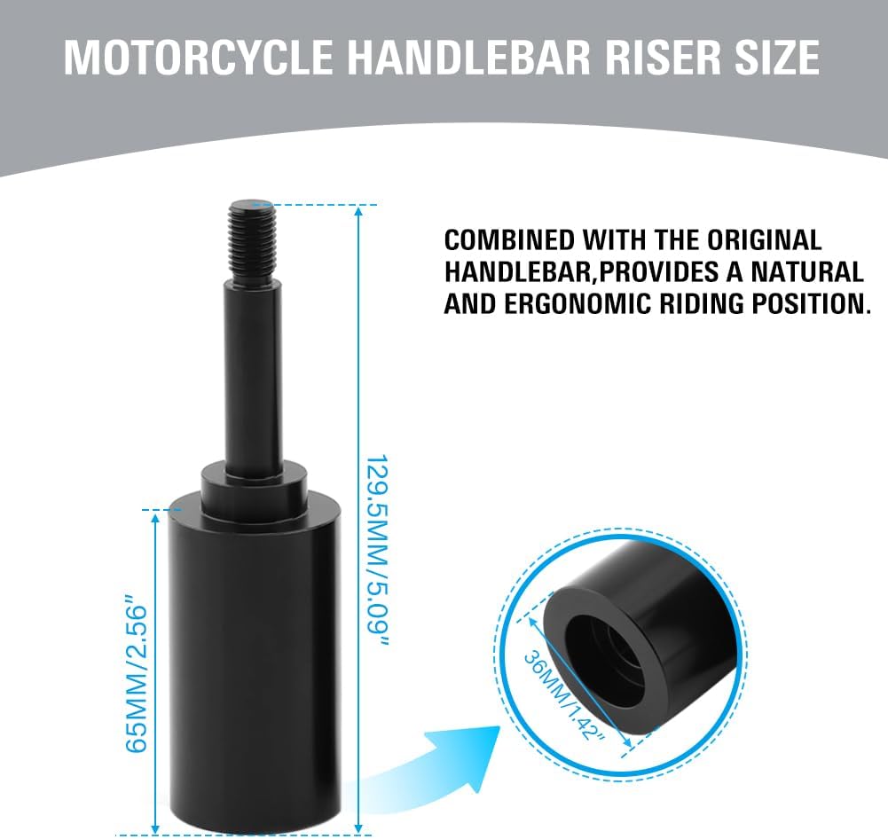 Lirun 2.5" Handlebar Riser Mount Height Handle Bar Spacer adaptor Kit for HONDA Shadow Phantom 750 VT750C2B 2010-2022,Black