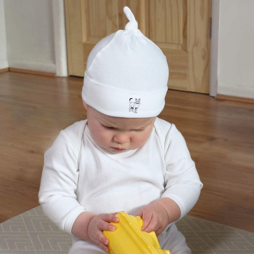 Azeeda 'Australian Mist Cat' Baby Beanie Hat (BH00041101) White