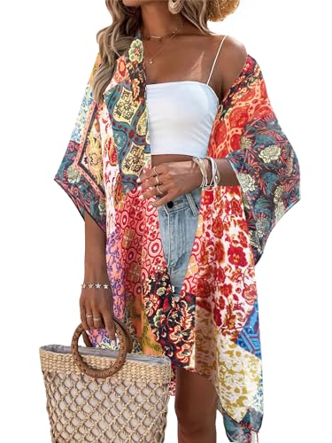 Beautiful Nomad Women's Kimono Swimsuit Coverups Beach Floral Cas...