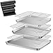 Plateaux de cuisson en inox 304 avec grille de cuisson épaisse,non magnétique,acier inoxydable de qualité alimentaire,plat à rôtir,moule à gâteau,grilles de four(3 plateaux+3 grilles+3 tapis de four)