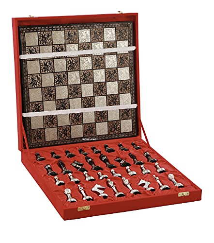 Chess Game Board Set Collectible Handmade Luxury Heavy Metal Brass Chess Board Set For Professionals And Adult For Tournament (14 Inches) By Indus Living #TOP3