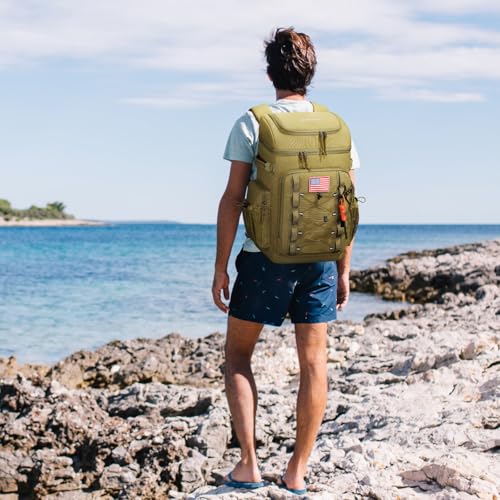 Image of Maelstrom 35 /50 Can Insulated Backpack Cooler, Leakproof Soft Lunch Ice Bag | Keeps Food Cold For 16h, Peva Liner, Durable Nylon, Ergonomic Padding. Perfect For Men, Women, Camping, Beach, Hiking, Travel