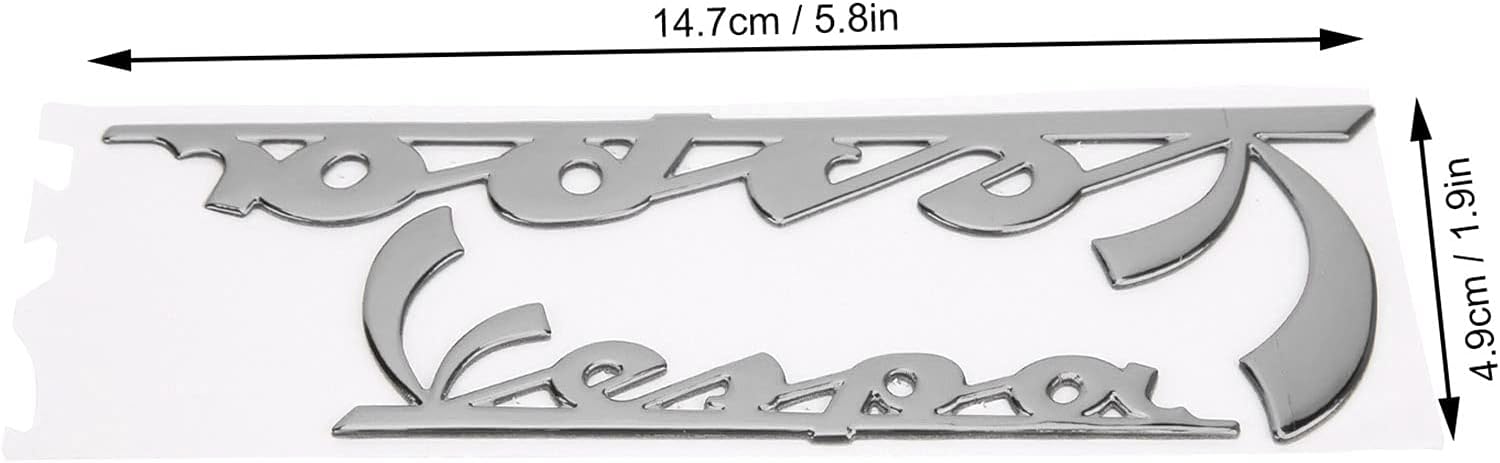 Acouto Motorcycle Sticker for GTS300 LX125 LX150 IE Sprint Primavera 300 LX LXV Super Emblem Sticker 3-Dimensional Decoration(Silver)