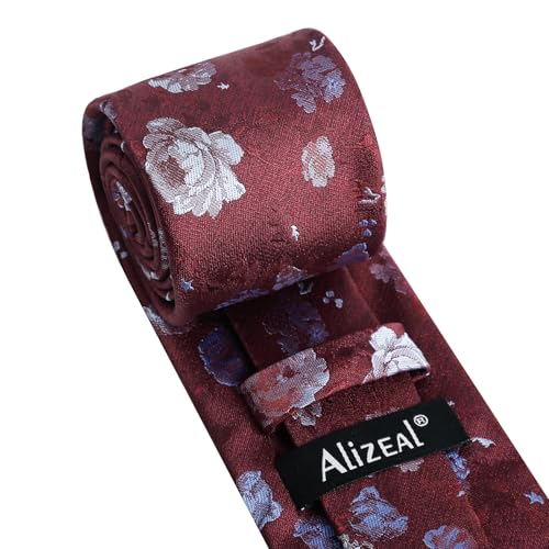 Image of Alizeal Mens 3.15'' Colorful Flower Pattern and handkerchief Necktie Set