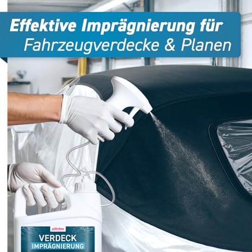 PLINTEX® Cabrio Verdeck Imprägnierung 2,75L - Imprägnierspray für Textil- und Cabrio Stoffdach Pflege - Langanhaltende Versiegelung und PFC freier Verdeck Imprägnierer