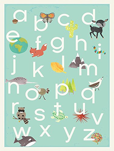 English Alphabet Children's Wall Art Print 18x24 Inch Print, Nature