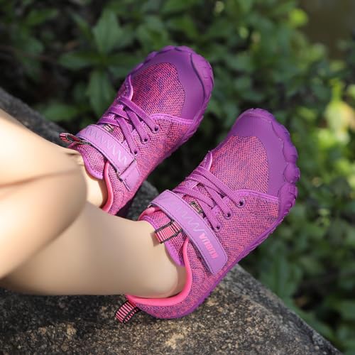 Kubua Barefoot Shoes For Kids Boys Girls Minimalist Sports Sneakers Splay Naturally Zero Drop Running Walking Tennis Athletic Training Gym A Purple 12 Little Kid thumb #5