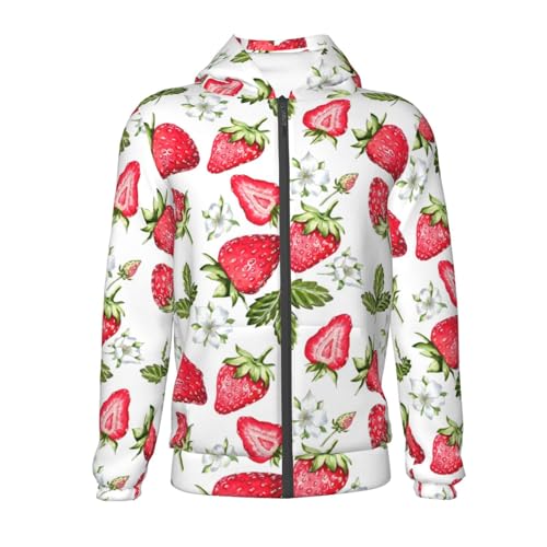 Strawberry1 Kid Hoodies Boys Zip Up Sweatshirts Girls Pullover with Pocket2